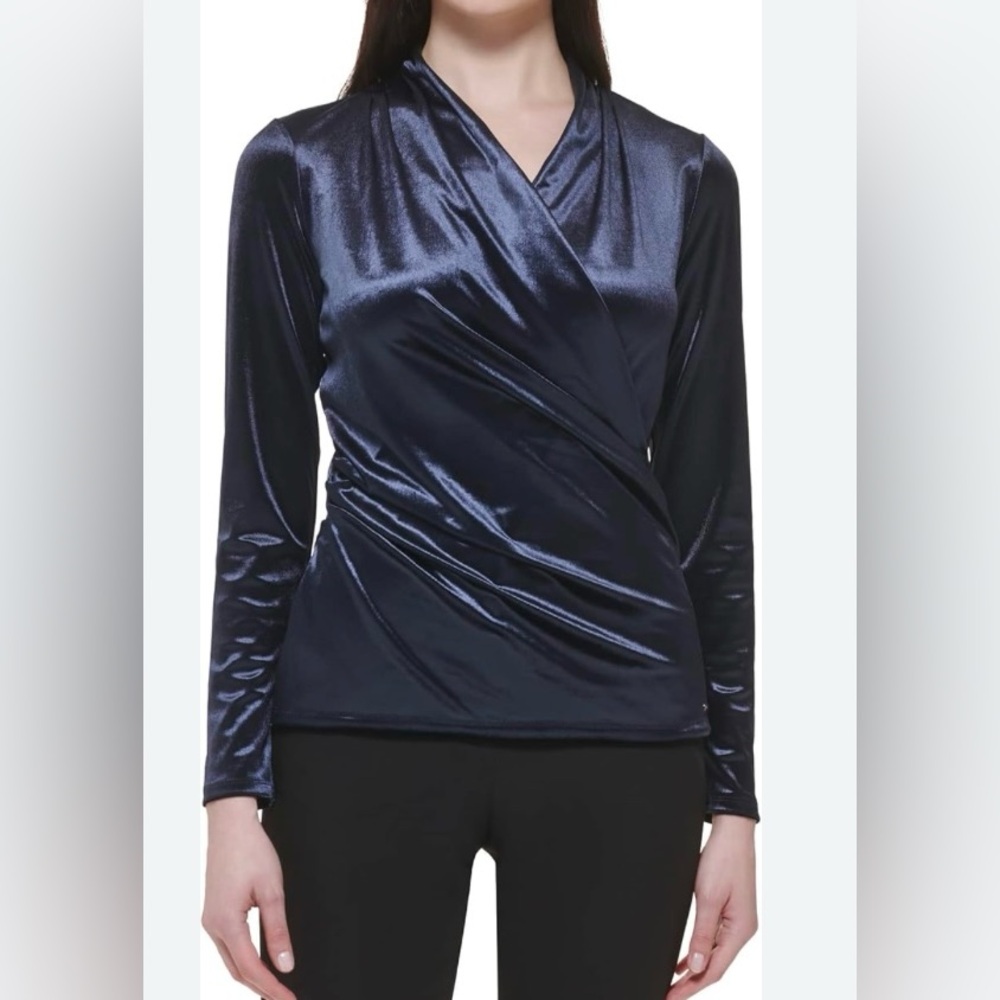 Tommy Hilfiger Shimmering Midnight Blue Blouse
